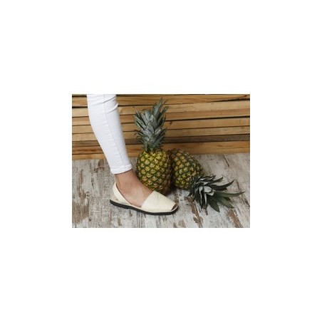 MENORQUINA VEGANA PIÑATEX NATURAL TR NEGRA