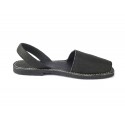 MENORQUINA VEGANA PIÑATEX NEGRO UNISEX, SUELA TR NEGRA